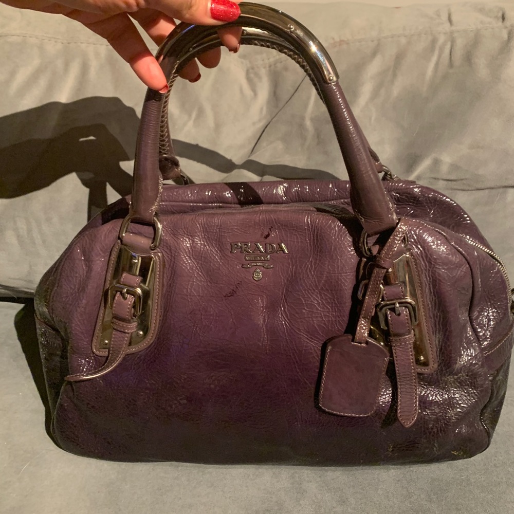 Authentic Prada Ombré Patent Leather Dome/Bowler